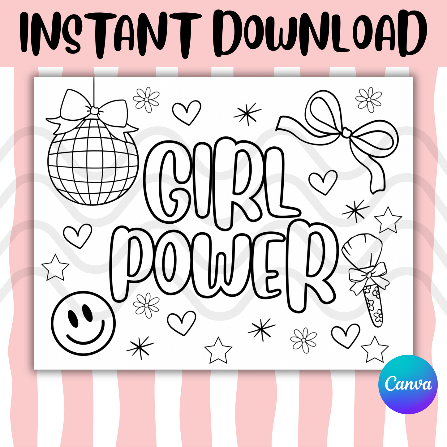 Girl Power Doodle Coloring Sheet