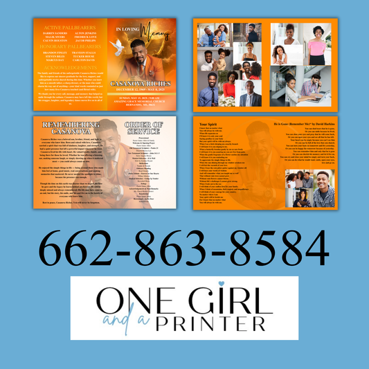 Large Obituary 8 Page “Full Color”