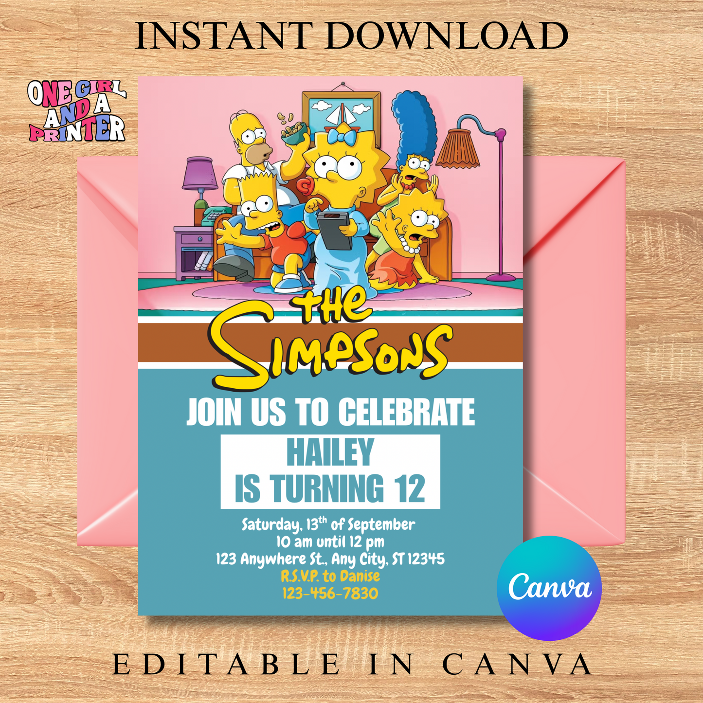 Simpsons Birthday Party Invitation
