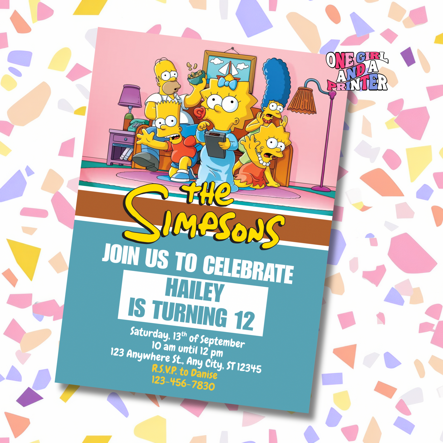 Simpsons Birthday Party Invitation