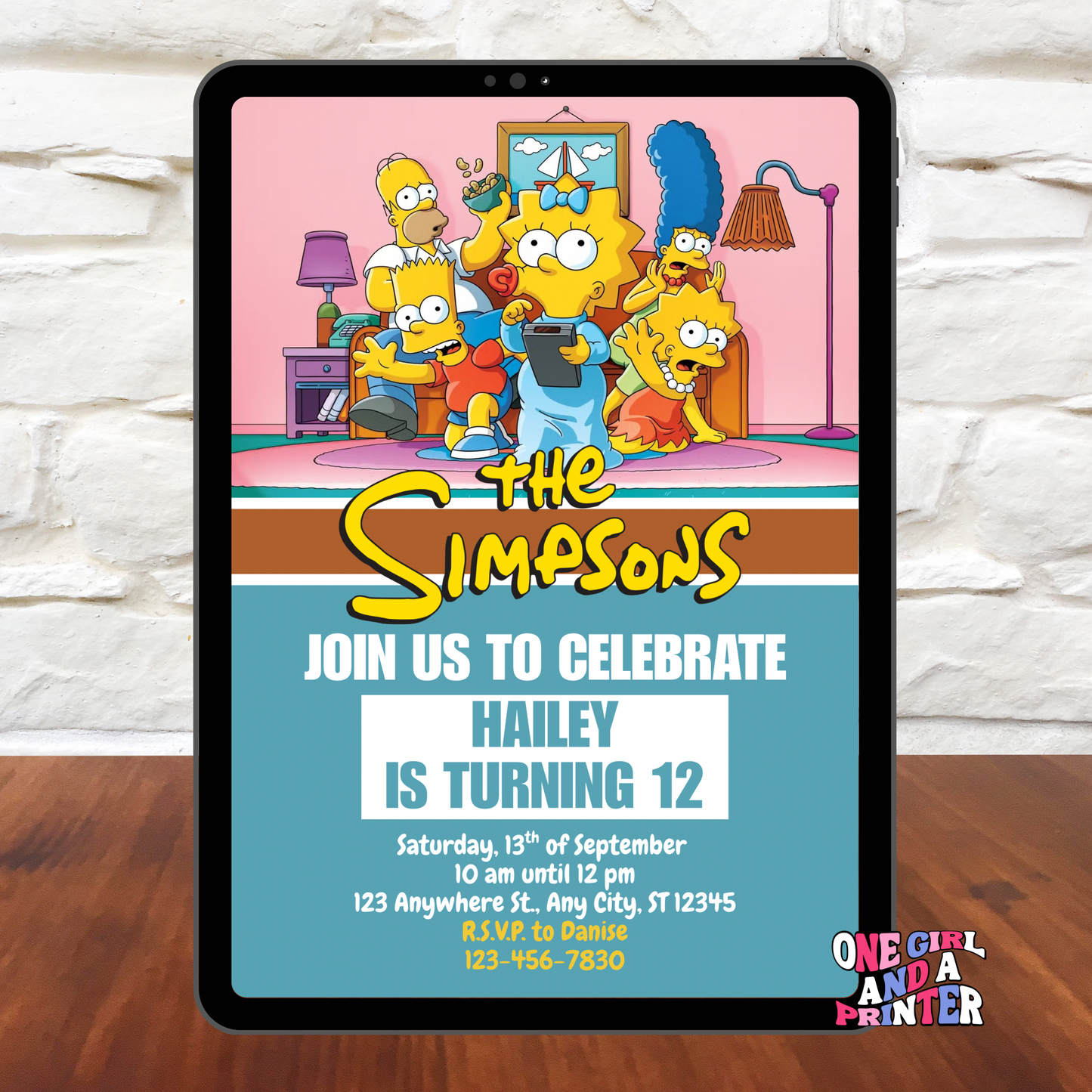 Simpsons Birthday Party Invitation