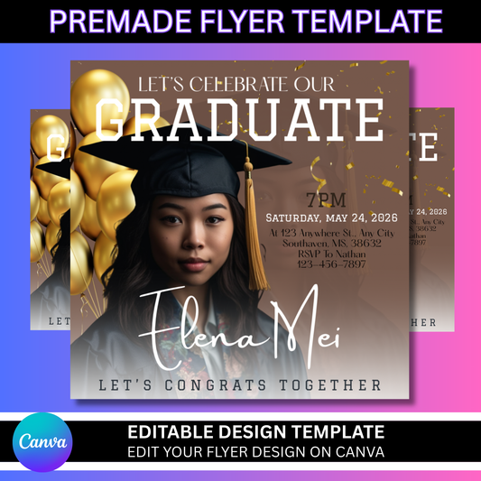 A Toast To The Graduate Invitation