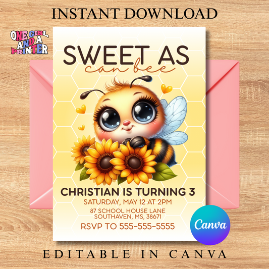 Sweet As Can Be Birthday Invitation