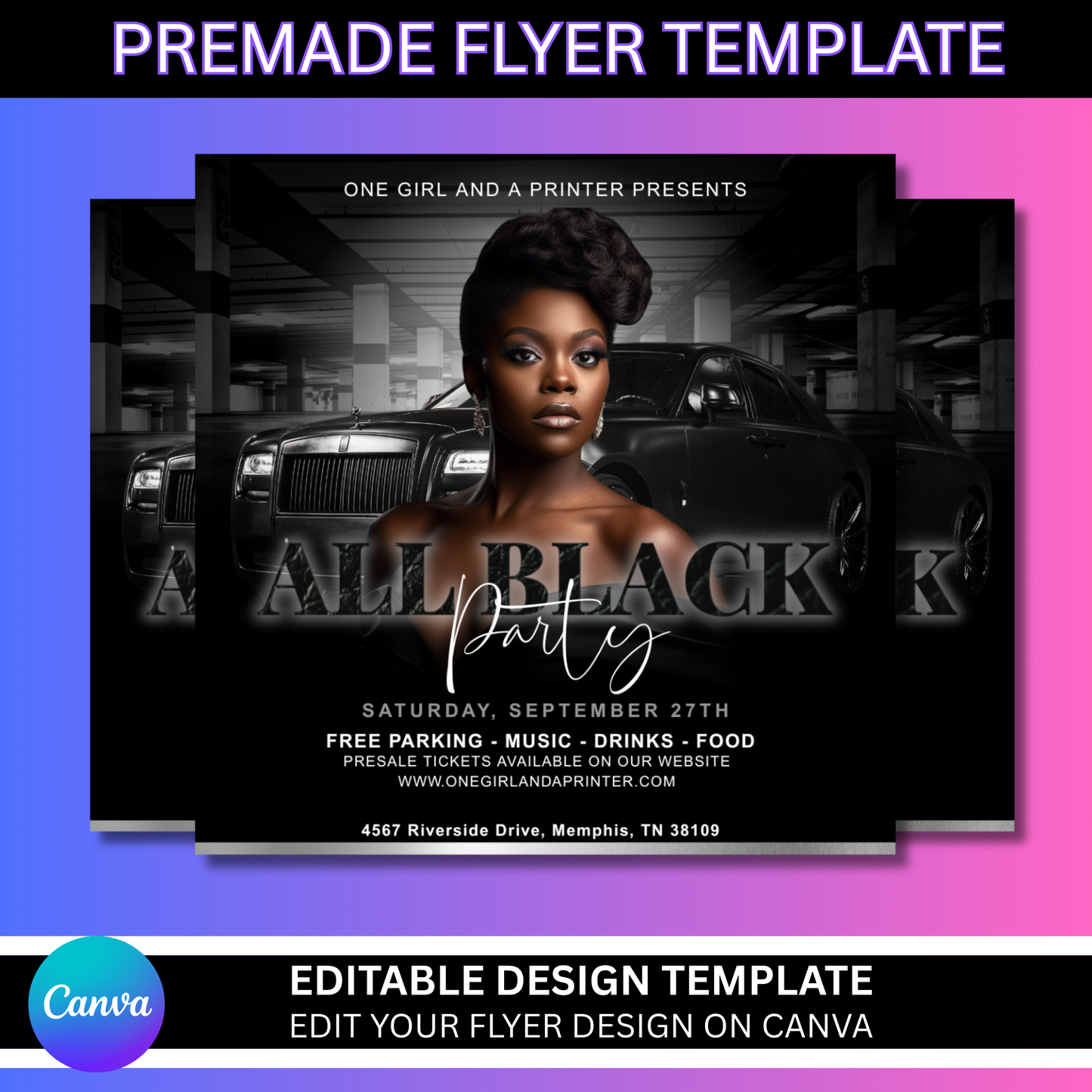 All Black Party Template