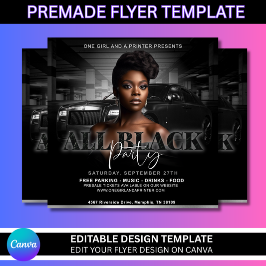 All Black Party Template