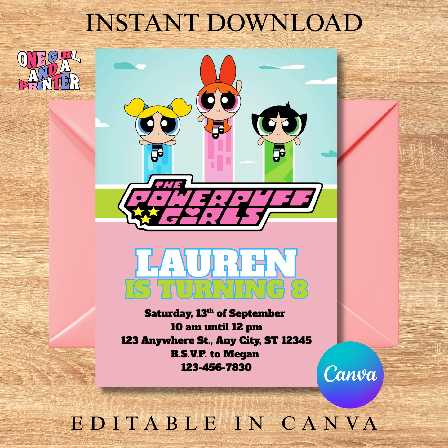 Powerpuff Girls Birthday Invitation