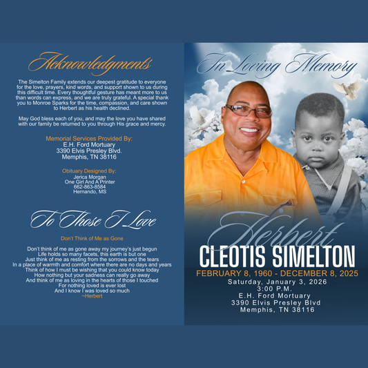 4 PAGE 8.5x11 BIFOLD MEMORIAL PROGRAMS