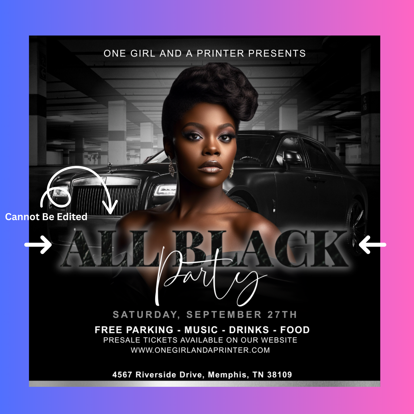 All Black Party Template
